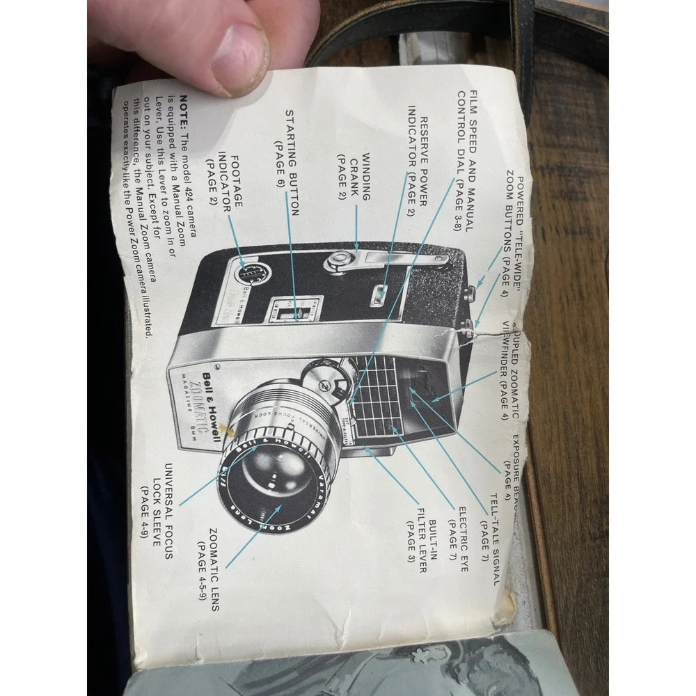 Bell & Howell Zoomatic Director Series 8mm Movie Camera Model 424 424P‎ Manuals